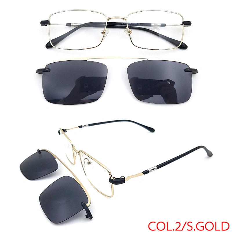 high quality ready stock men custom logo clip on glasses with polarized cover