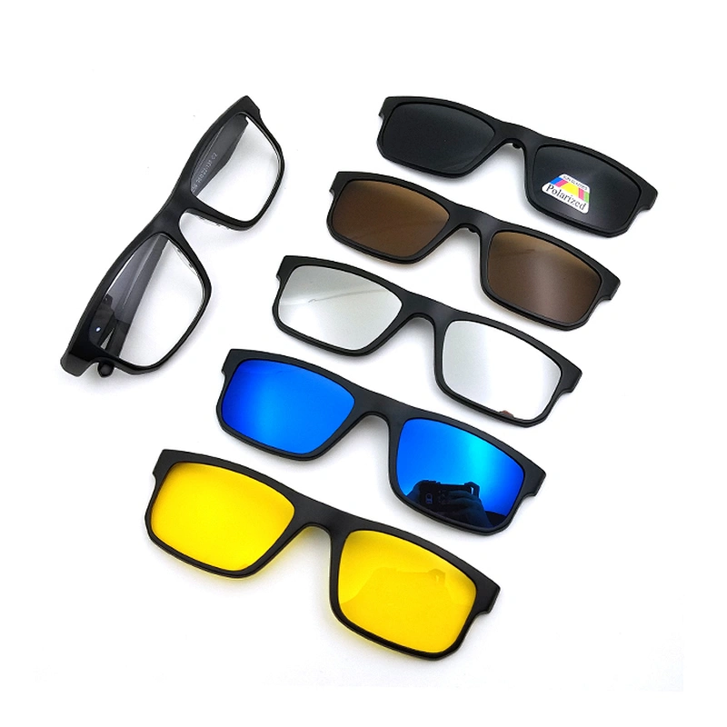 hot sale new model TR90 frame eyeglasses clip on glasses with magnet TAC lens