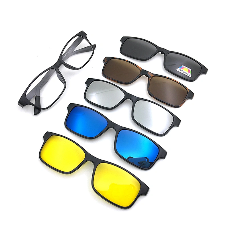 5 in 1High Quality Stylish TR90 Magnetic Frame clip on Sunglasses