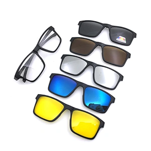 2019 hot sale night vision driving 5 in 1 magnetic reading clip on glasses