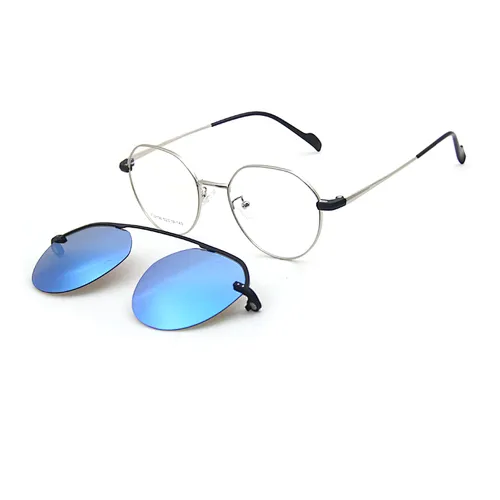 wholesale ready stock eyewear optical metal frame clip on glasses for men