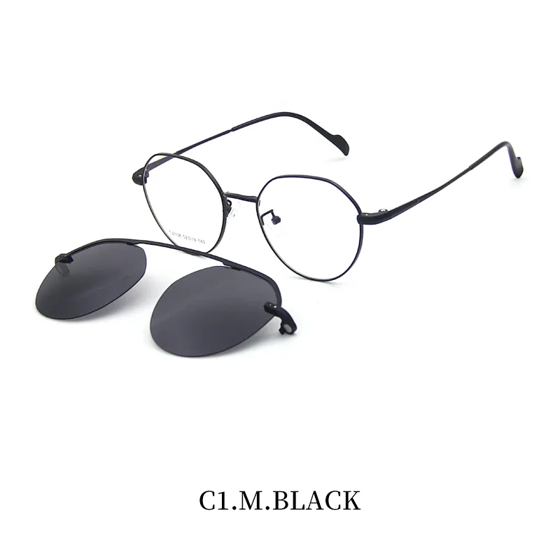 wholesale ready stock eyewear optical metal frame clip on glasses for men