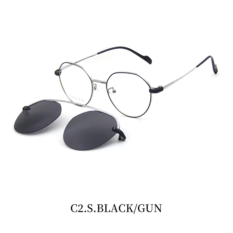 wholesale ready stock eyewear optical metal frame clip on glasses for men