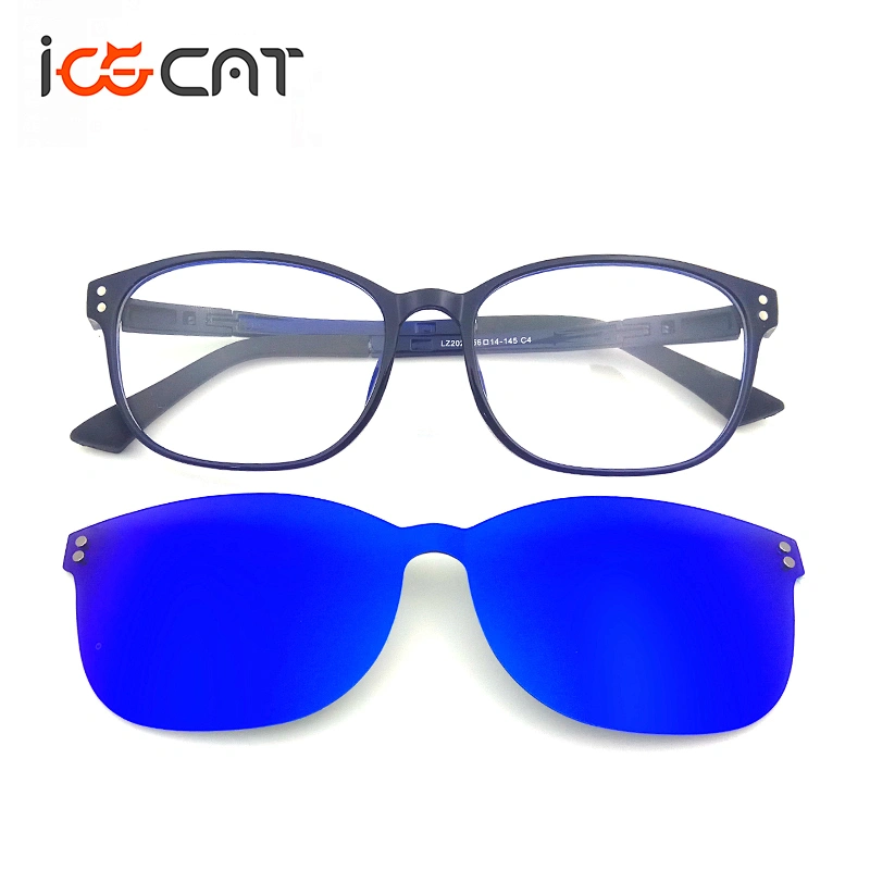 2019 hot sale men optical glasses frame magnetic clip on eyeglasses