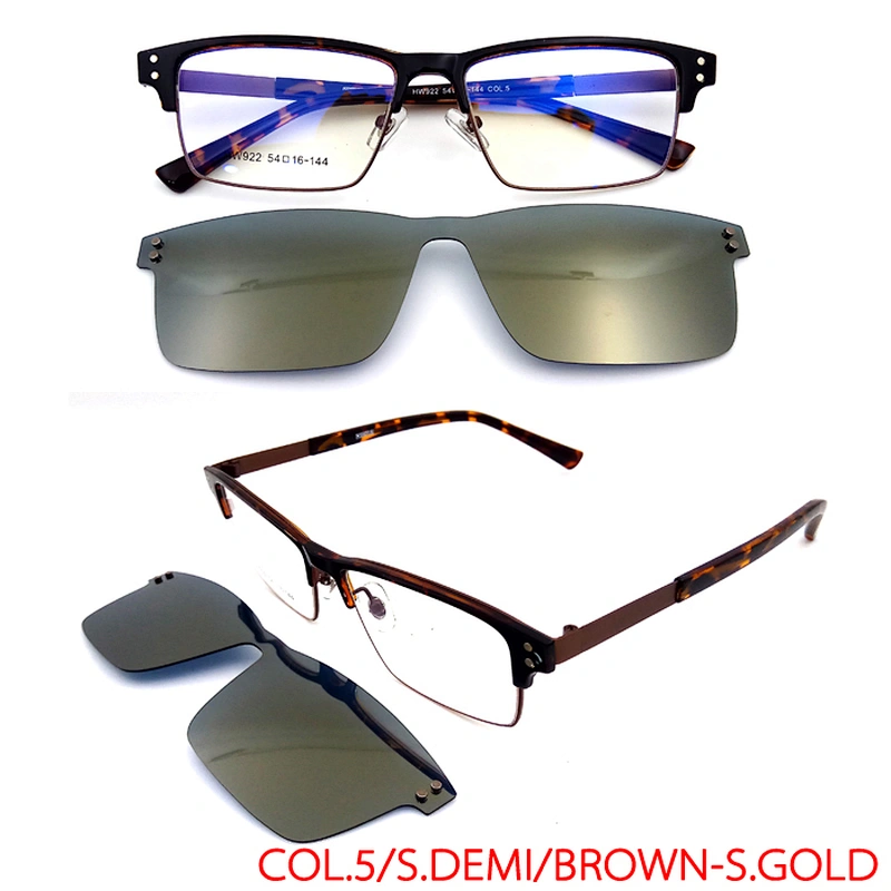 italy design metal glasses polarized clip on optical sunglasses with tac