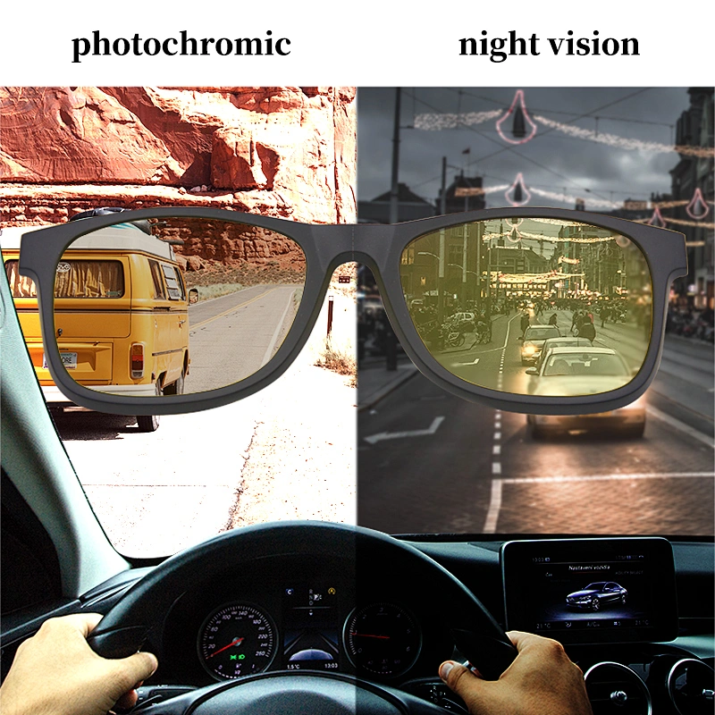 Fit Over Prescription Night Driving Glasses Yellow Photochromic Sunglasses