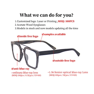hand made wood frame acetate temples fashion wooden glasses