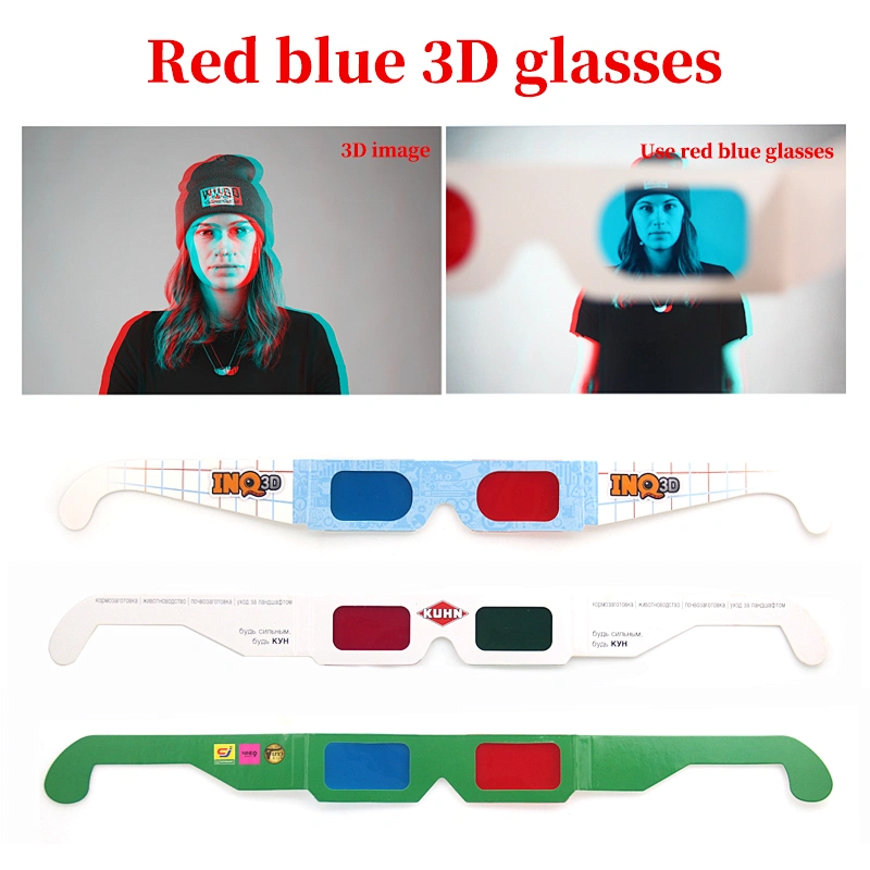 high quality cheap price Custom Paper Anaglyph 3D Red Blue Glasses