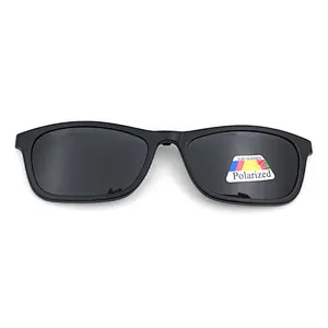 grey lens with black frame clip on glasses TAC lens magnet eyewear