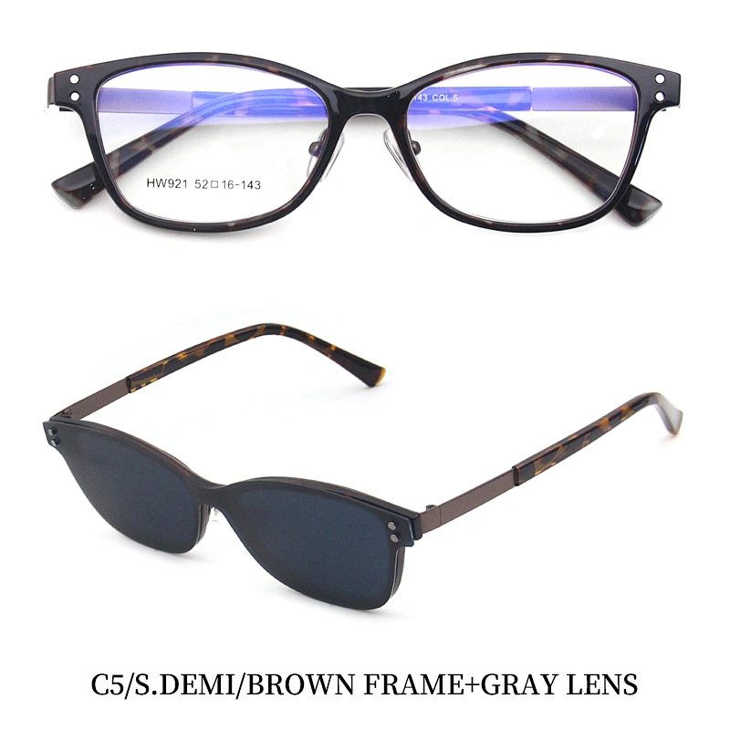 Clip On Polarized Mirror Eyeglasses Lady Woman Clip-on Sunglasses wholesale