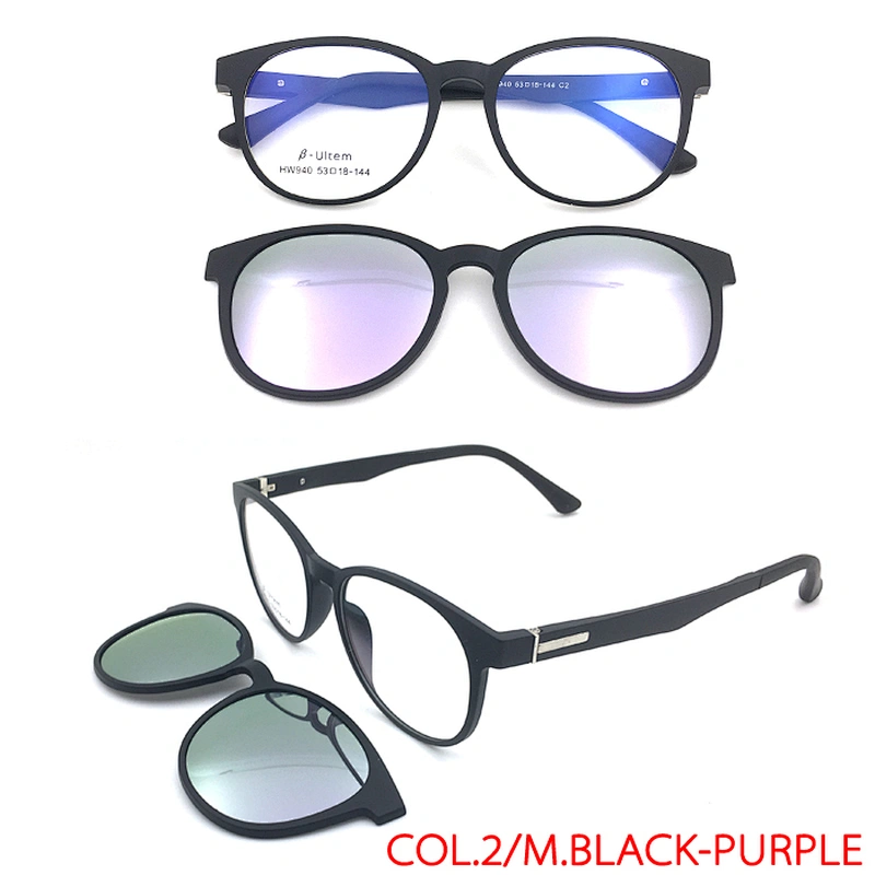new model spring ultem clip on sunglasses with tac lens optical frame