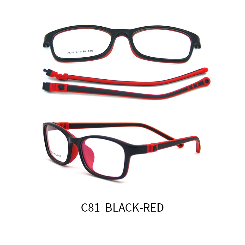 Kids silicone eyewear with removable temple frames
