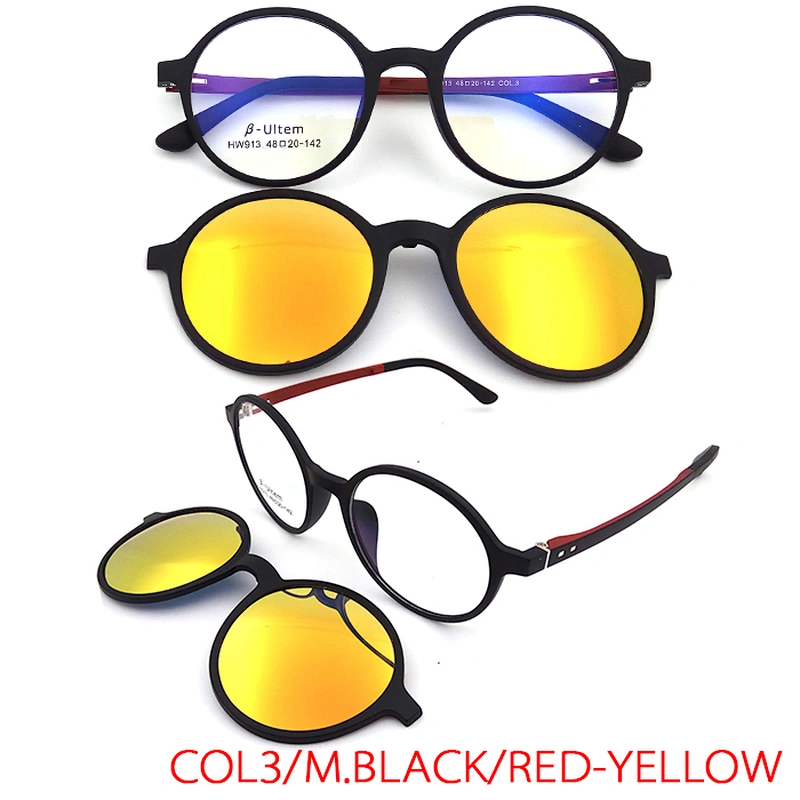 high quality optical frame with clip on magnet custom logo ready stock