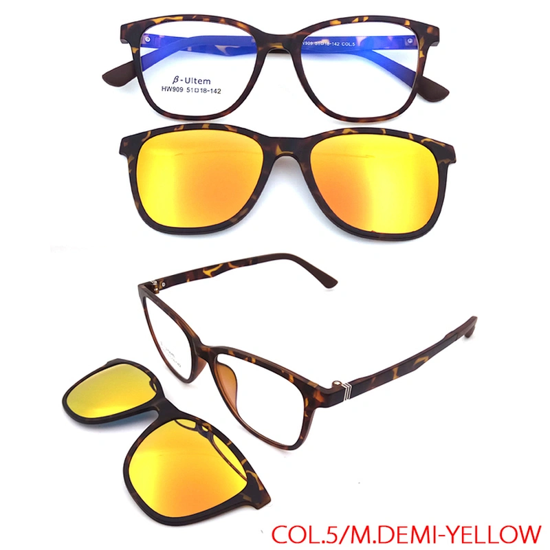 High Quality hot sale magnetic optical ultem Spectacle Frame clip on sunglasses