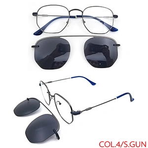 top quality metal glasses frame quality clip on optical eyewear with cover