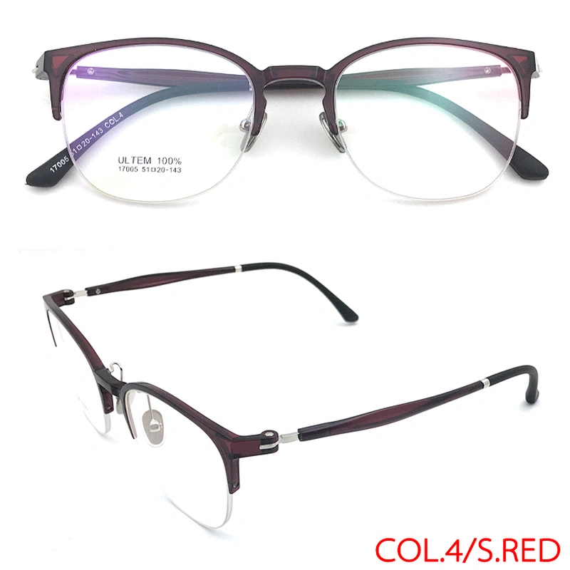 Light Wholesale Tr100 Plastic Men's ultem Colorful Optical Eyeglasses Frame