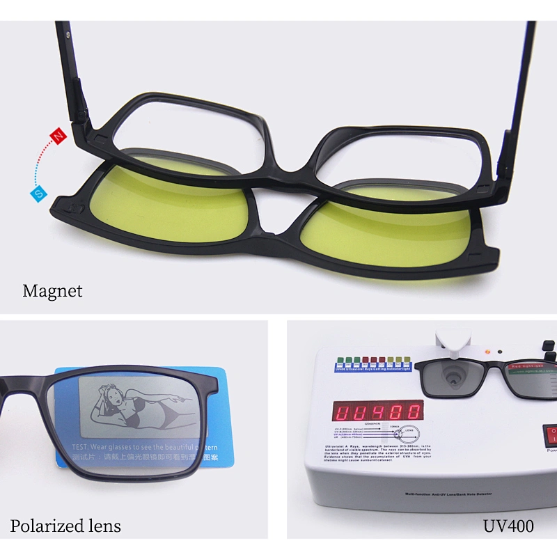 custom logo clip on tr90 optical frame clip-on sunglasses with polarized