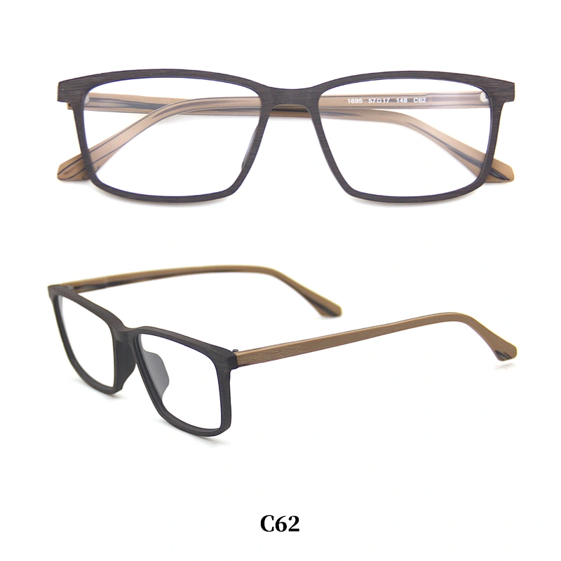 hot sale Colorful plastic optical fashion wooden design acetate eyeglasses