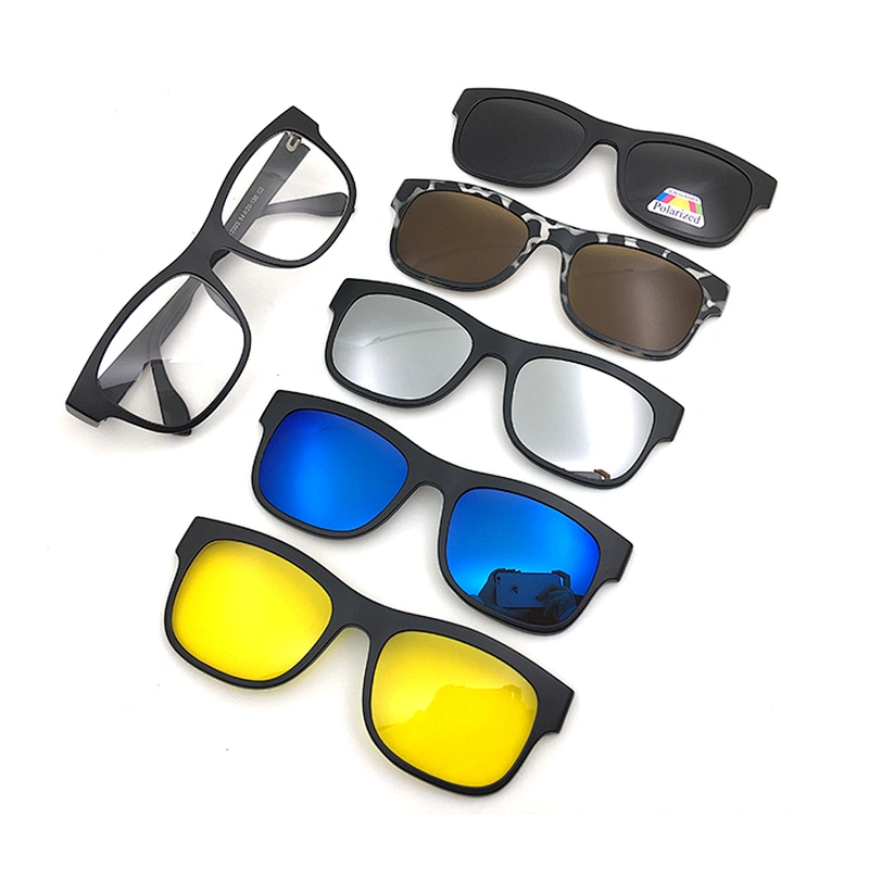 5 Clips night driving TR90 magnetic easy to replace the lens polarized clip on sunglasses