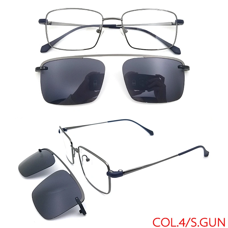 metal eyewear polarized Clip Eyeglasses Frame Clic Magnetic Glasses for driving