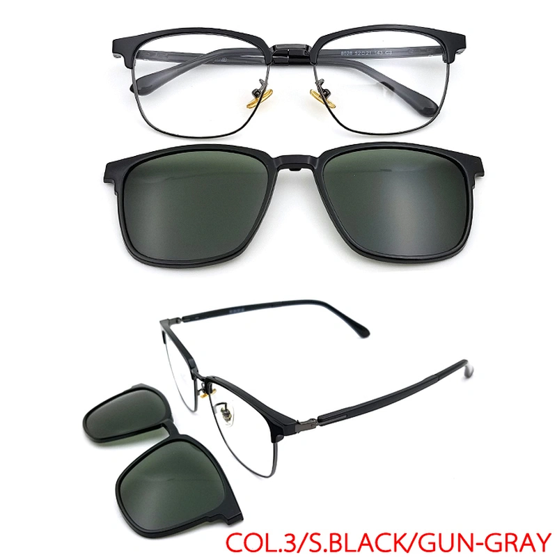 japan design clip on glasses with TAC lens magnetic eyewear frame 8028