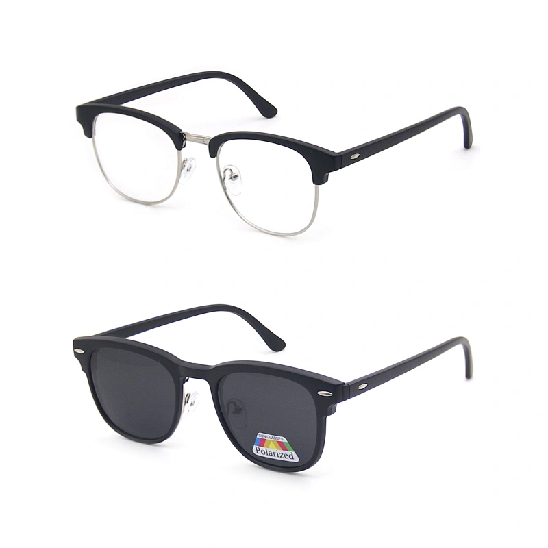 2019 new model frame hot sale clip on optical sunglasses  with magnet lens