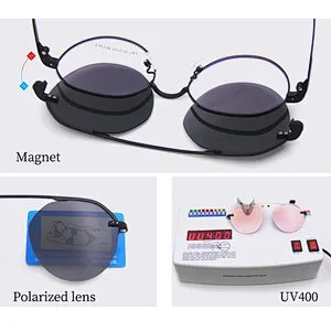 wholesale ready stock eyewear optical metal frame clip on glasses for men