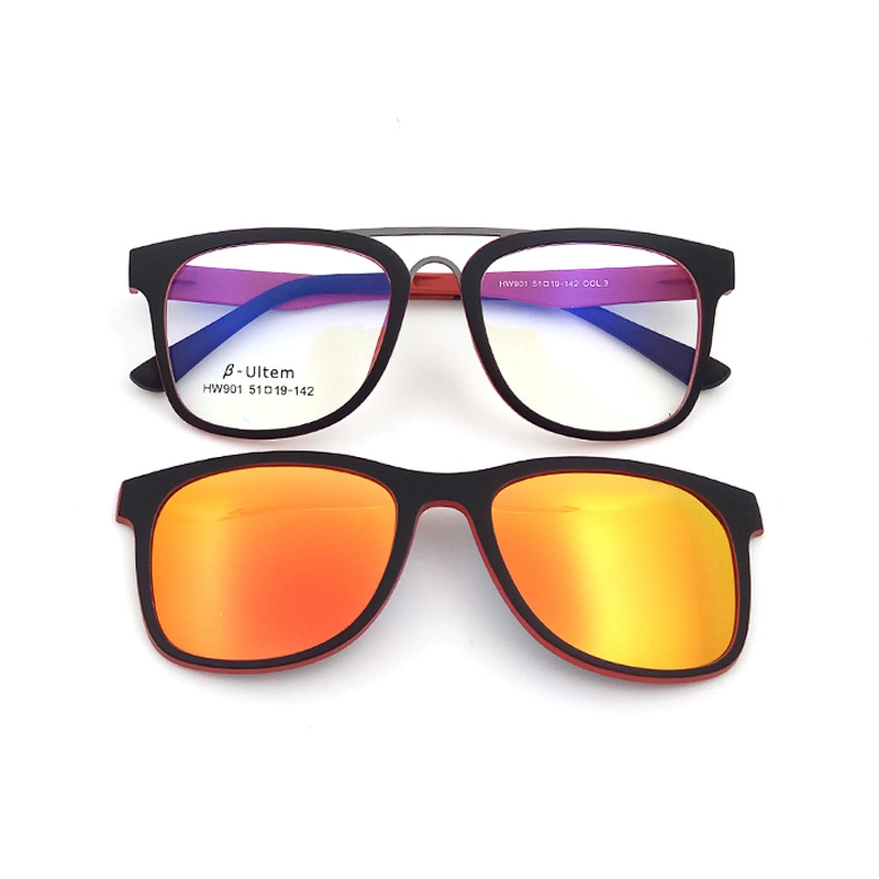 high quality new design ultem eyewear clip on optical glasses  with magnetic