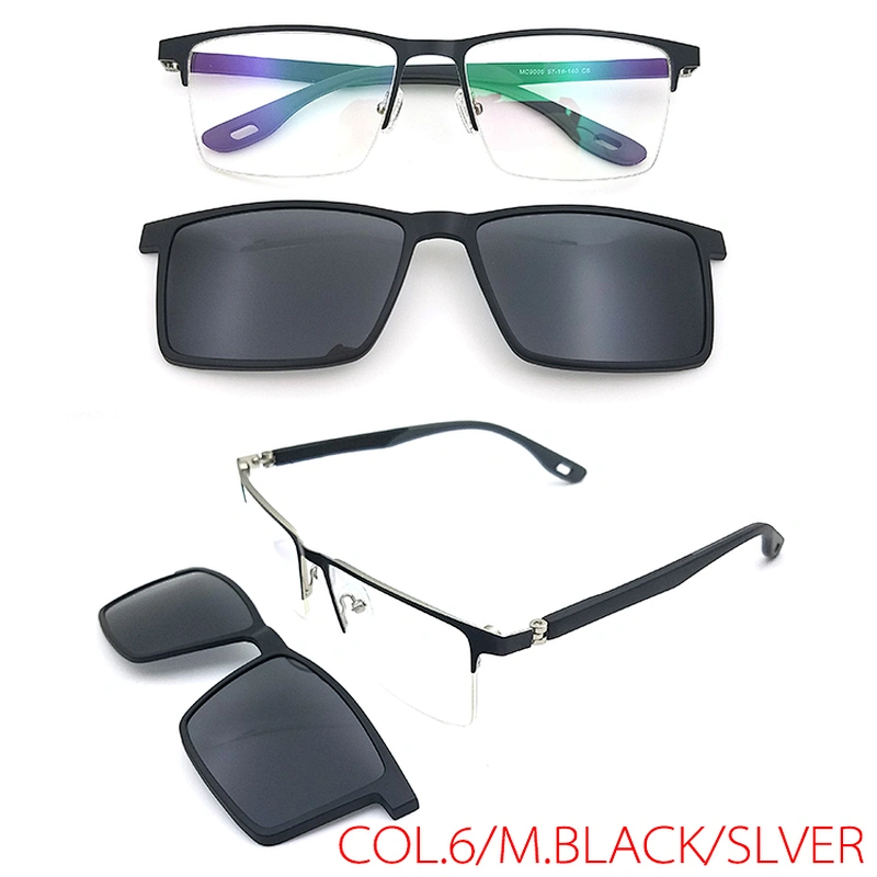 high quality custom logo eyewear stainless metal clip on glasses wholesale