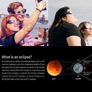 custom high quality CE ISO tested 3d paper solar eclipse viewing filter glasses wholesale