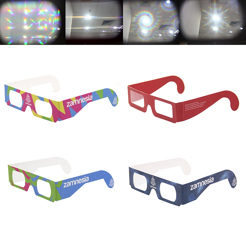2019 Promotion Wholesale Custom Printing Firework Diffraction Paper Glasses