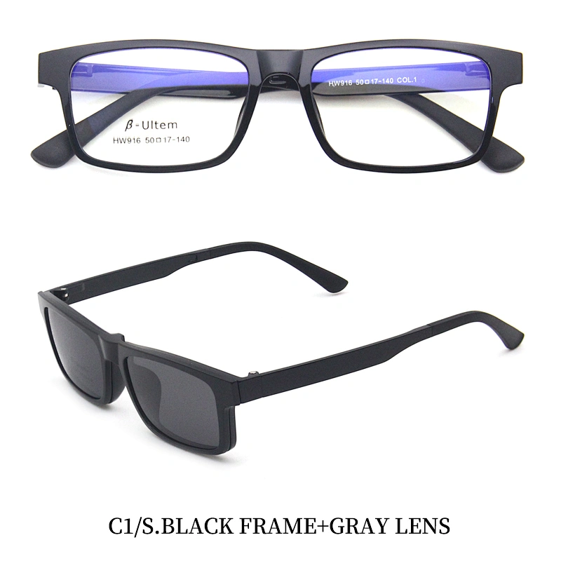 low price high quality ultem clip on glasses magnetic optical eyewear fo men
