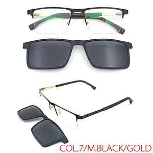 new fashion model customer logo metal clip on sunglasses ready stock