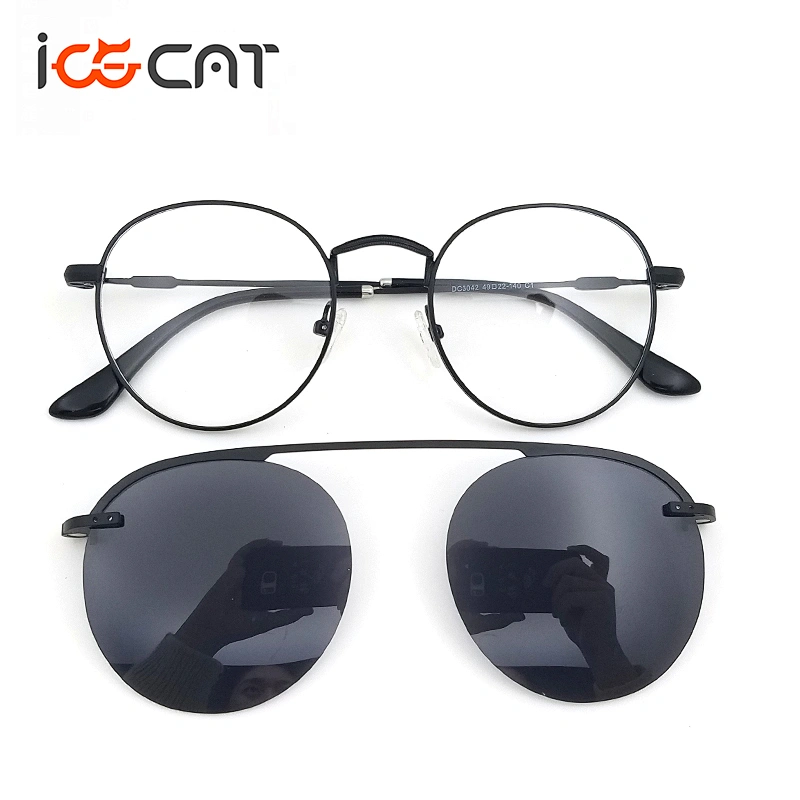 ready stock high quality spectacle frames eyewear clip on glasses with polarized