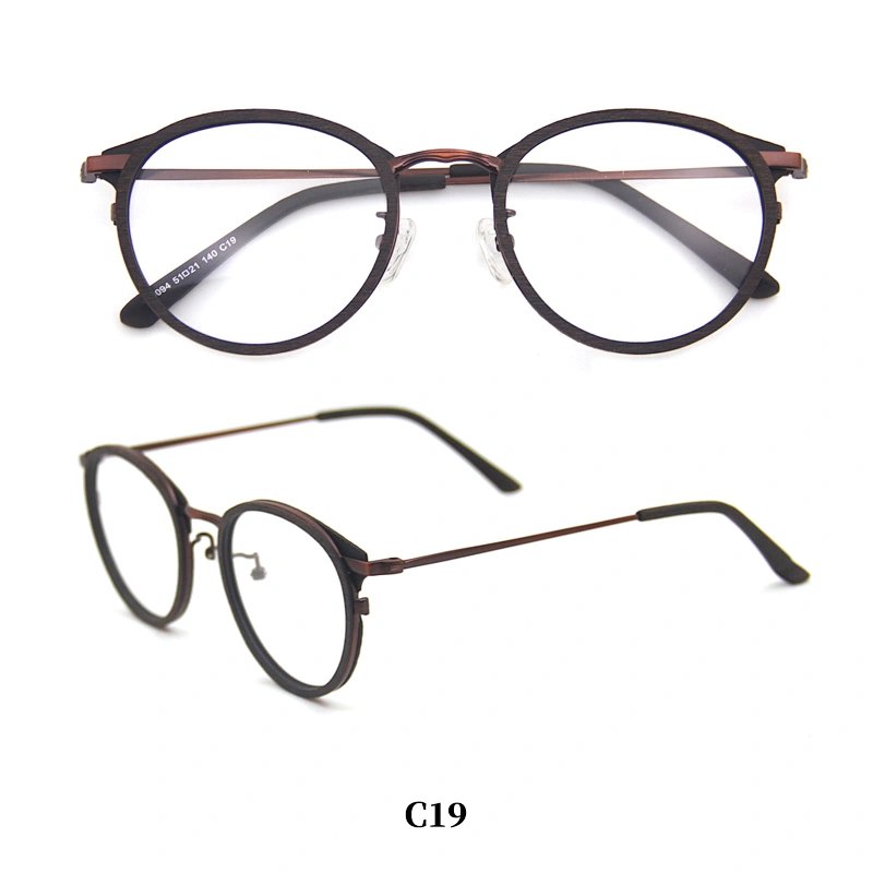 Korean Designed Acetate unisex retro round metal optical frame eye glasses