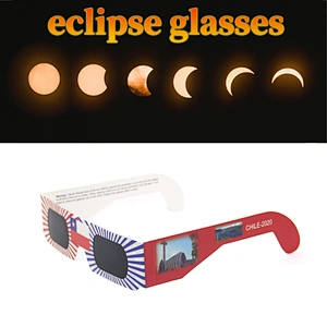 custom high quality CE ISO tested 3d paper solar eclipse viewing filter glasses wholesale