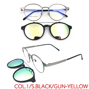 new design  optical frame metal clip on sunglasses with polarized lens