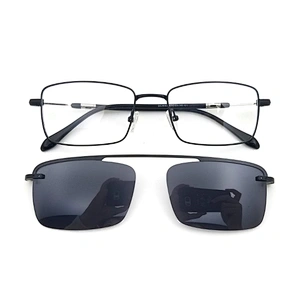 high quality ready stock men custom logo clip on glasses with polarized cover