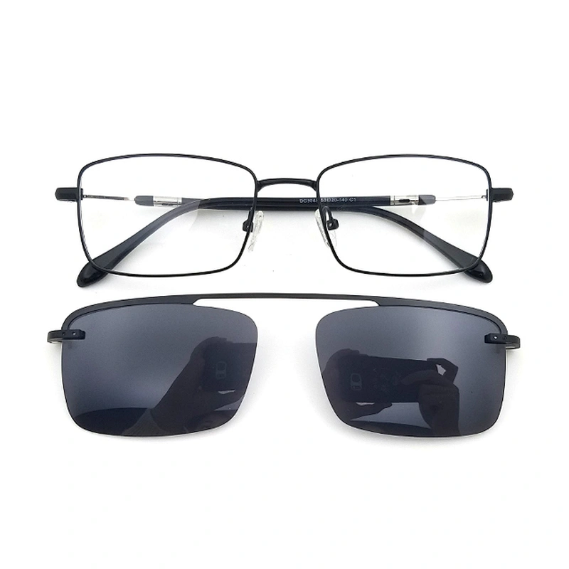 high quality ready stock men custom logo clip on glasses with polarized cover