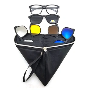 2020 new design hot selling 5 clips tr90 clip on eyewear frame with polarized