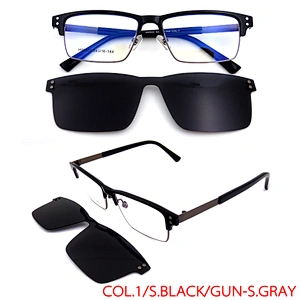 italy design metal glasses polarized clip on optical sunglasses with tac