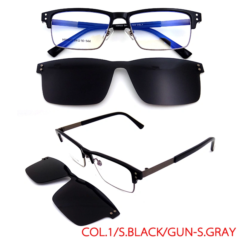 italy design metal glasses polarized clip on optical sunglasses with tac