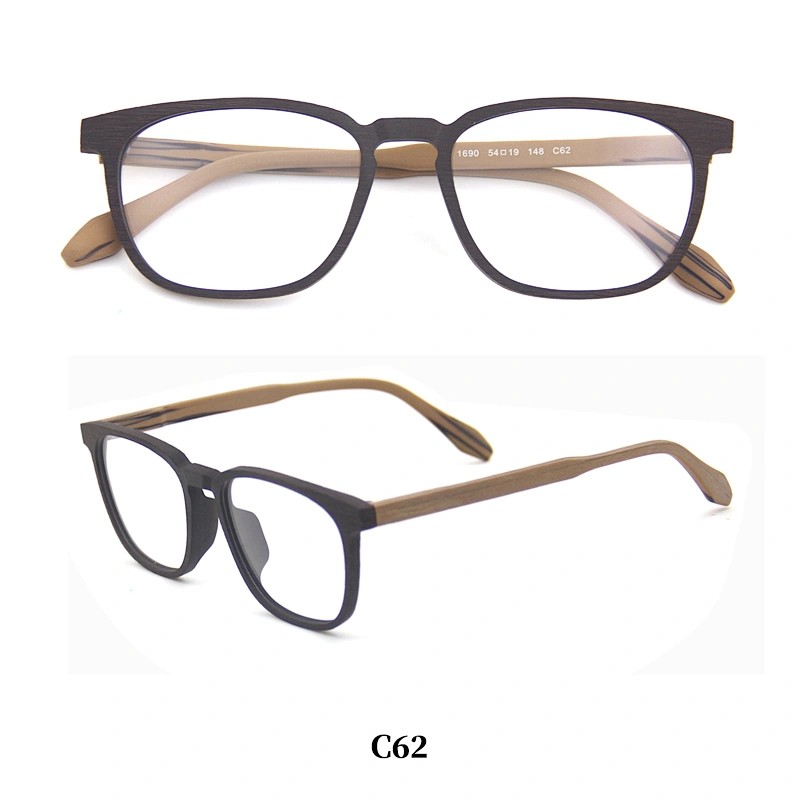 Factory made man woman classic wooden optical acetate glasses eyewear frame