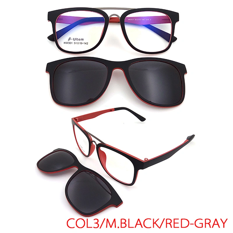 top quality ready stock new design ultem optical eyewear frame clip on glasses