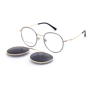 New Metal Small Frame Street Snapshot Men women's clip on sunglasses
