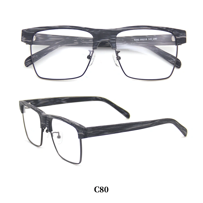 Metal frame big face design acetate optical glasses wholesale