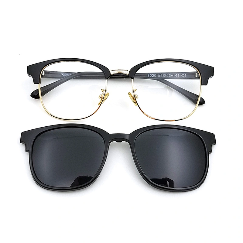 new arrived metal with ULTEM mix clip on glasses with TAC lens optical frame