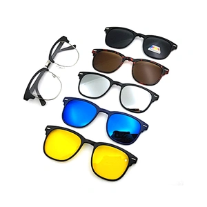 2019 new model frame hot sale clip on optical sunglasses  with magnet lens