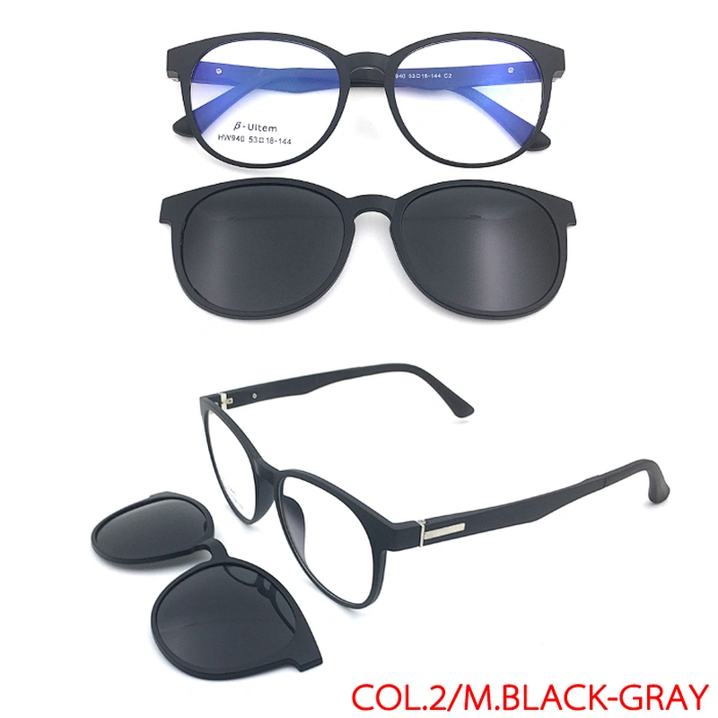 new model spring ultem clip on sunglasses with tac lens optical frame