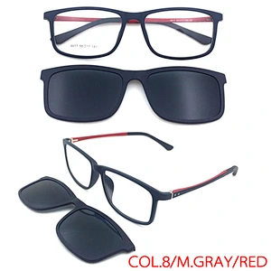 fashion colorful TAC polarized magnet ultem clip on sunglasses eyewear